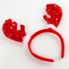 Ободок новогодний карнавальный «Рожки», красный - Фото 3