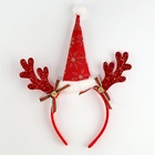 Ободок новогодний карнавальный «Колпак с рожками», красный - Фото 2