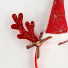 Ободок новогодний карнавальный «Колпак с рожками», красный - Фото 4