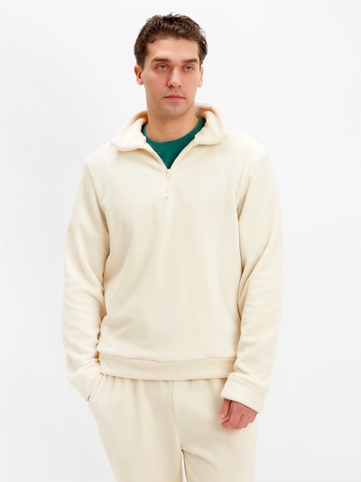 Джемпер флисовый мужской MINAKU: Fleece Soft, размер 52, бежевый