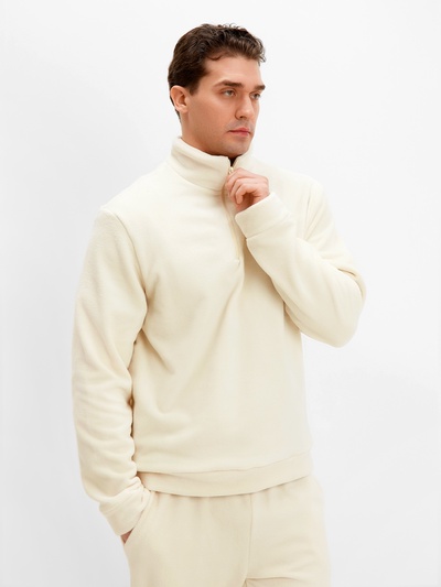 Джемпер флисовый мужской MINAKU: Fleece Soft, размер 54, бежевый