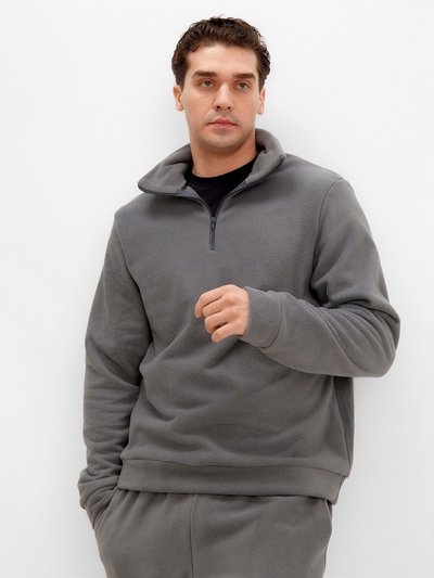 Джемпер флисовый мужской MINAKU: Fleece Soft, размер 44, графитовый