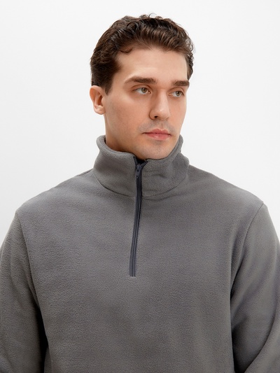 Джемпер флисовый мужской MINAKU: Fleece Soft, размер 48, графитовый