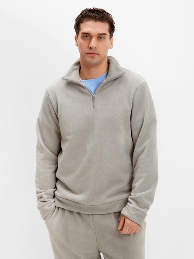 Джемпер флисовый мужской MINAKU: Fleece Soft, размер 52, серый