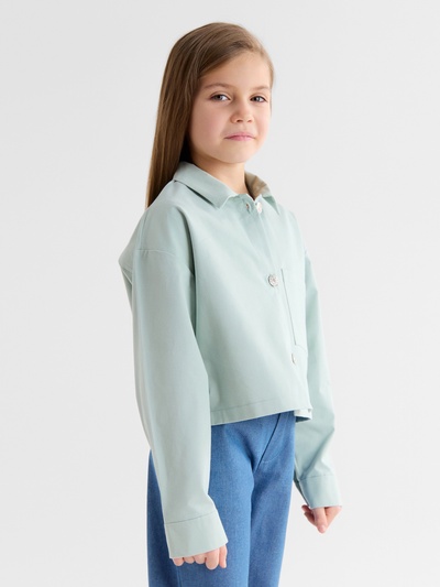 Рубашка для девочки MINAKU: Jeans collection, серо-голубая, рост 128 см