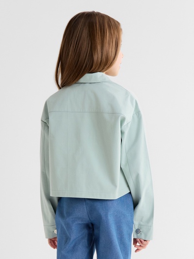 Рубашка для девочки MINAKU: Jeans collection, серо-голубая, рост 128 см