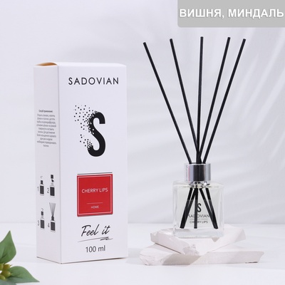 Диффузор SADOVIAN ароматический, 100 мл, CHERRY LIPS (Вишня, Миндаль)