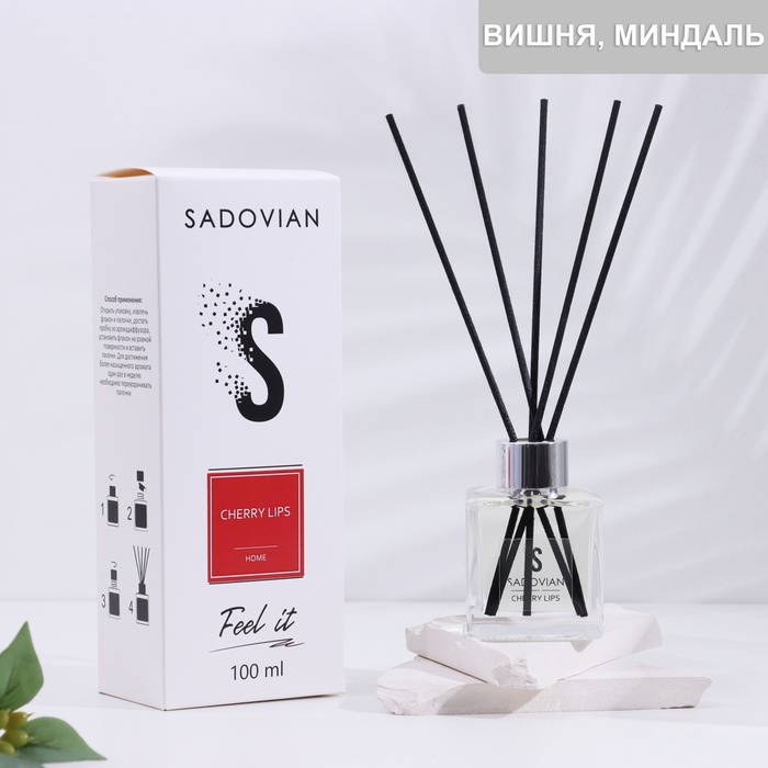 Диффузор SADOVIAN ароматический, 100 мл, CHERRY LIPS (Вишня, Миндаль) - Фото 1