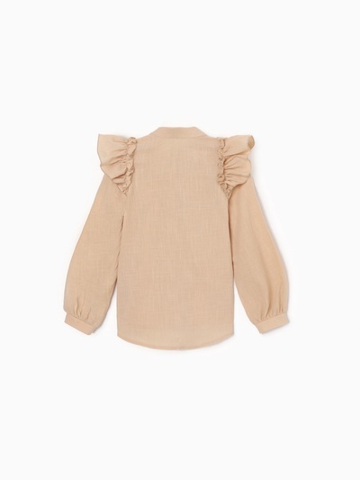 Блузка для девочки MINAKU: Cotton collection, светло-бежевая, рост 146 см
