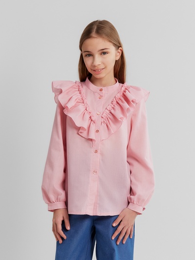 Блузка для девочки MINAKU: Cotton collection, розовая, рост 152 см