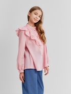 Блузка для девочки MINAKU: Cotton collection, розовая, рост 152 см - Фото 6