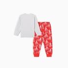 Новый год. Пижама детская (лонгслив/брюки), цвет серый/красный, рост 116 см - фото 26962096