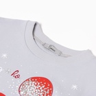 Новый год. Пижама детская (лонгслив/брюки), цвет серый/красный, рост 122 см - фото 26962097