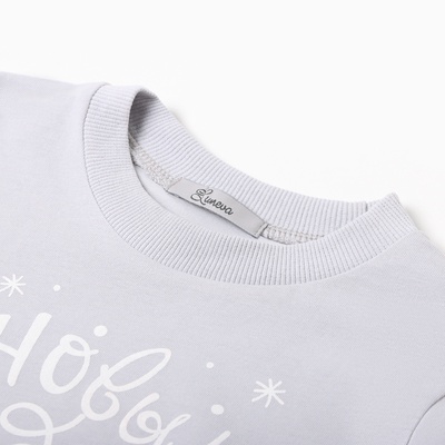 Пижама детская (лонгслив/брюки), цвет серый/красный, рост 134 см