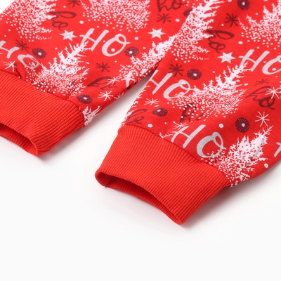 Пижама детская (лонгслив/брюки), цвет серый/красный, рост 134 см