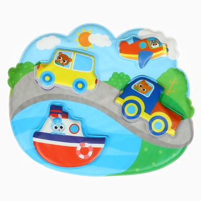 Игрушки резиновые для купания Крошка Я «Машинки», пазл, развивающие игрушки