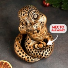 Копилка (сувенир) "Змея с монетами" 16х15х17см, бронза - фото 26655038