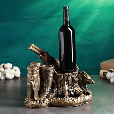 Подставка для бутылки «Охота» 33×23×26 см, под бронзу