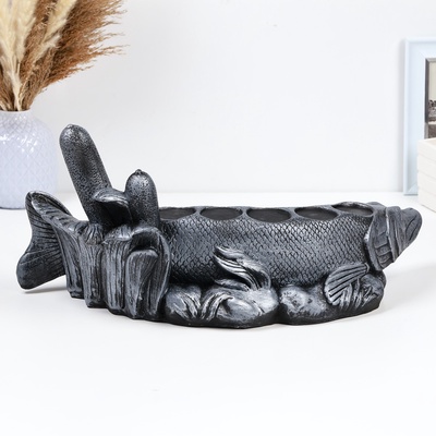 Подставка под бутылку «Рыба Щука», 46×26×22 см, гипс под серебро