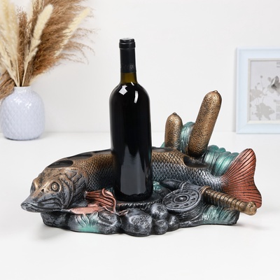 Подставка для бутылки «Рыба Щука», 46×26×22 см, цветная