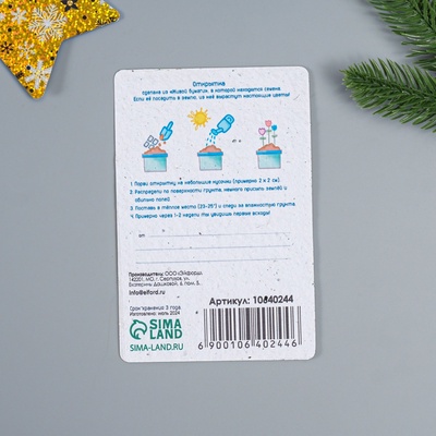 Открытка для выращивания «Арт Узор. Вырасти сам. Удачи» с семенами, 10×15 см