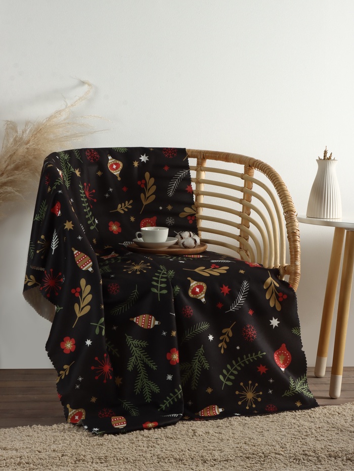 Плед флисовый новогодний «Этель. Новогодние игрушки», 100×150 см, флис, пл. 160 г/м² - Фото 1