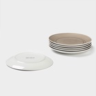 Тарелки Доляна «Палитра», d=19 см, набор 6 шт., фарфор, серые - Фото 1