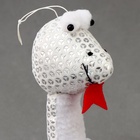 Мягкая игрушка «Змея», с пайетками, на подвесе, 13 см, цвет серебро - Фото 3