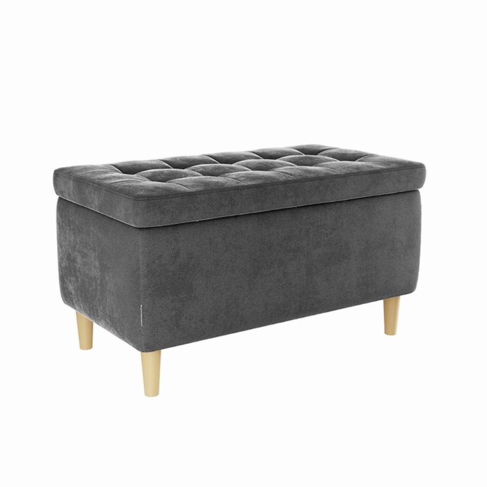 Пуф «Чарли 2», 760×430×400 мм, велюр, цвет графит - Фото 1