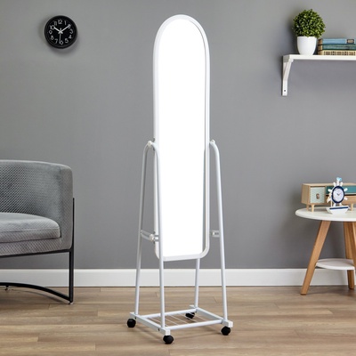 УЦЕНКА Зеркало напольное «Basic», на колёсиках, 31×160 см, белое