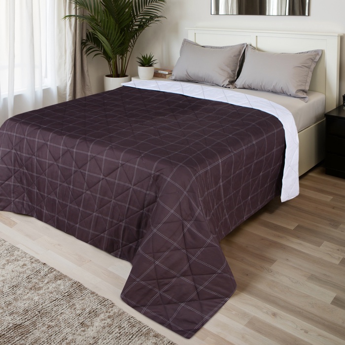 Покрывало евро макси LoveLife Cage: graphite, 240×210±5 см, микрофайбер - Фото 1