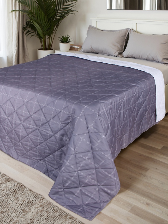 Покрывало евро макси LoveLife Cage: grey, 240×210±5 см, микрофайбер - Фото 1
