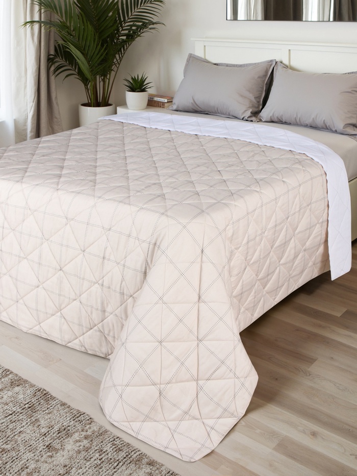 Покрывало евро макси LoveLife Cage: beige, 240×210±5 см, микрофайбер - Фото 1