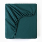 Простыня на резинке 2-спальная «Этель», 180×200+25 см, зелёная, бязь - Фото 2