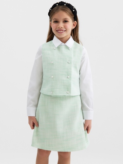 Жилетка для девочки, MINAKU :Party Dress, зелёная, рост 128 см