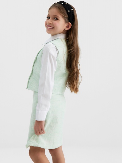 Жилетка для девочки, MINAKU :Party Dress, зелёная, рост 128 см