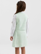 Жилетка для девочки, MINAKU :Party Dress, зелёная, рост 134 см - Фото 7