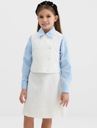 Жилетка для девочки, MINAKU :Party Dress, белая, рост 128 см - Фото 6