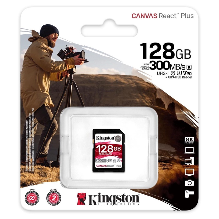 Карта памяти SDXC 128GB Kingston SDR2/128GB Canvas React Plus w/o adapter - фото 51685078