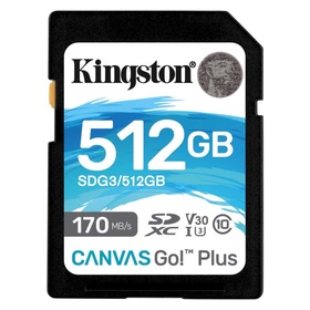 Карта памяти SDXC 512GB Kingston SDG3/512GB Canvas Go! Plus w/o adapter