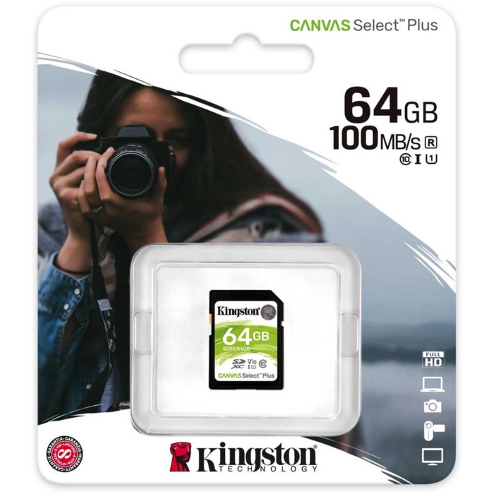 Карта памяти SDXC 64GB Kingston SDS2/64GB Canvas Select Plus w/o adapter - фото 51685096