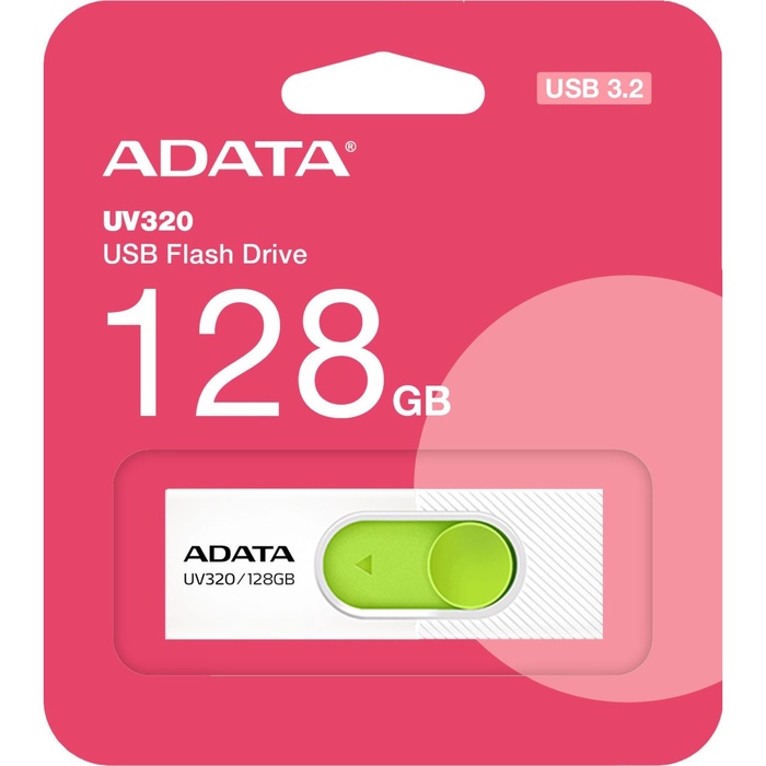 Флешка A-Data 128GB UV320 AUV320-128G-RWHGN USB3.2 белый/зеленый - фото 51686401