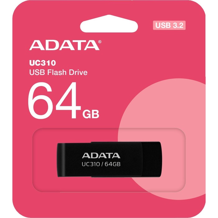 Флешка A-Data 64GB UC310 UC310-64G-RBK USB3.2 черный - фото 51685102