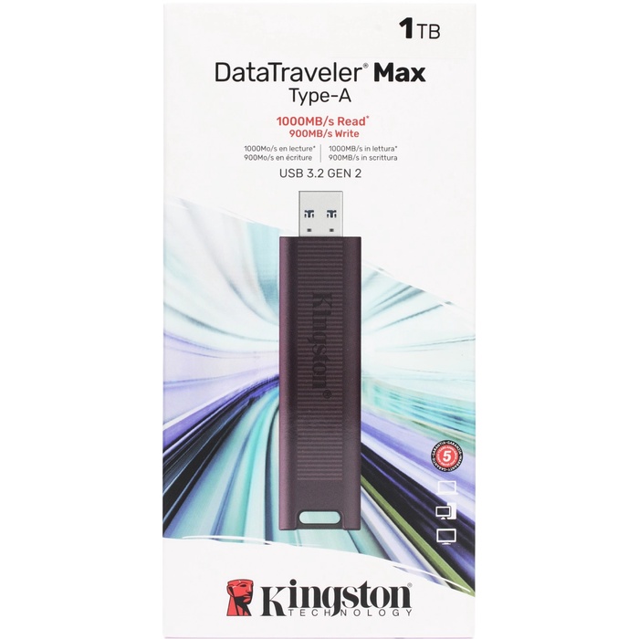 Флешка Kingston 1TB DataTraveler Max DTMAXA/1TB USB3.2 черный/бордовый - фото 51685117