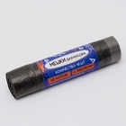 Мешки для мусора в рулоне UpakLand с завязками 60 л 16 мкм черные 10 шт. - Фото 1