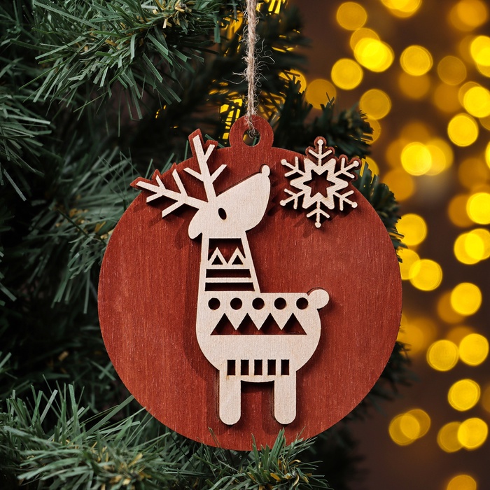 

Новогоднее украшение 2025 "Снежинка и олененок"