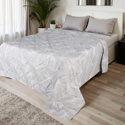 Покрывало LoveLife евро «Листья монстеры», 200×210±5 см, микрофайбер, 100% п/э