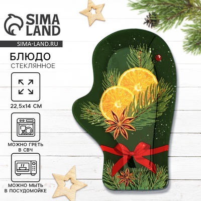 Блюдо новогоднее «Сочный Новый год», 22.5×14×2 см