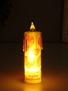 Светодиодная свеча, ночник LED RISALUX «Кружева», 3×LR1130, 3.8×3.8×12 см - Фото 7