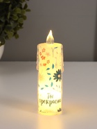 Светодиодная свеча, ночник LED RISALUX «Ты прекрасна», 3×LR1130, 3.8×3.8×12 см - Фото 6